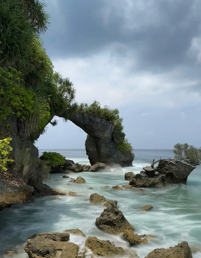 Rocky terrain meets sea at, Havelock Island, Andamans