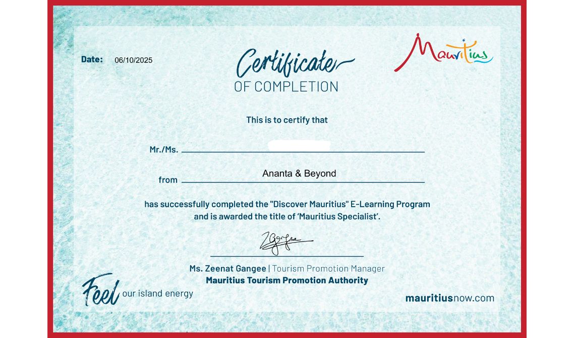 Mauritius Specialist Certificate