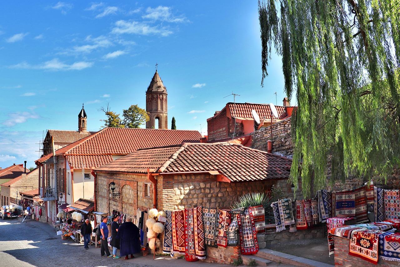 Carpet stalls in the streets of Georgia