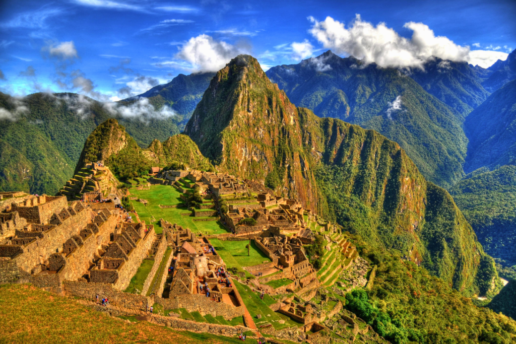 Machu Picchu ancient Inca ruins and mountain landscape in Peru